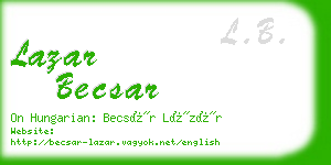 lazar becsar business card
